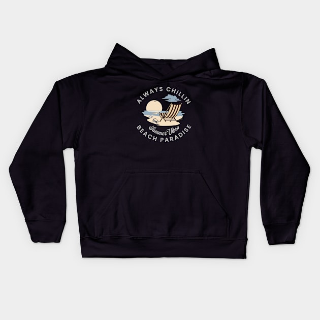 Always Chillin Beach Paradise Kids Hoodie by Glenn Landas Digital Art